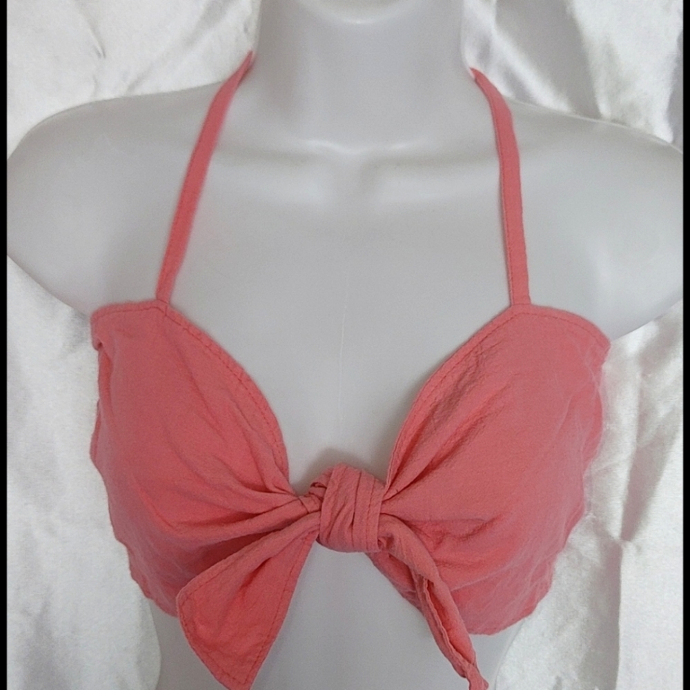 Play Alegre peach tie-front halter OS